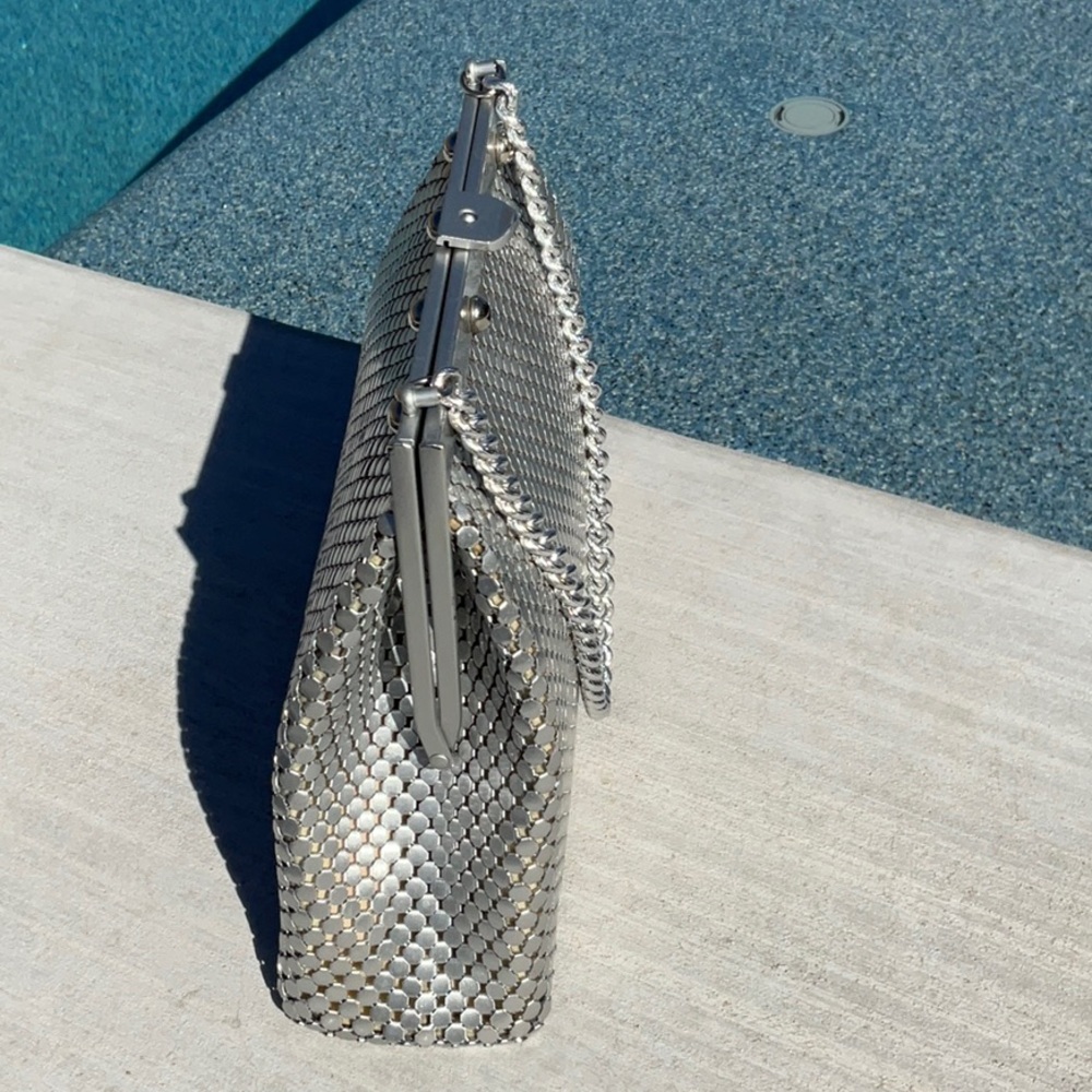 Whiting And Davis Silver Chainmail Satchel - Picture 7 of 16